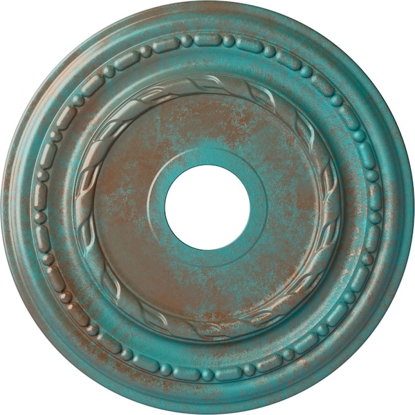 Ekena Millwork Dublin Medallion (Canopies up to 5 1/8"), 17 7/8"OD x 3 5/8"ID x 1 1/4"P, Copper Green Patina CM17DUCGS - main